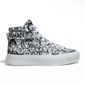 Givenchy x Chito City High-Top Sneakers Graphic Print White Black Leather 37 7